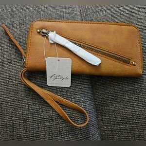 NWT Free People Brown Vegan Wallet